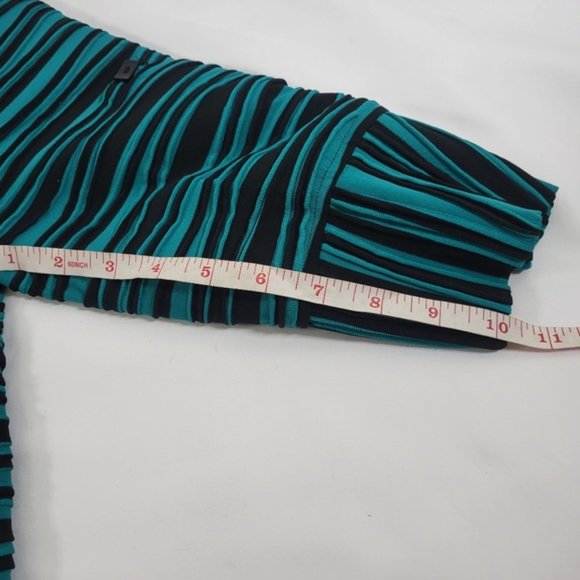 Come N See Button Green Black Striped Tunic Womens Small Jacket  - Picture 15 of 16